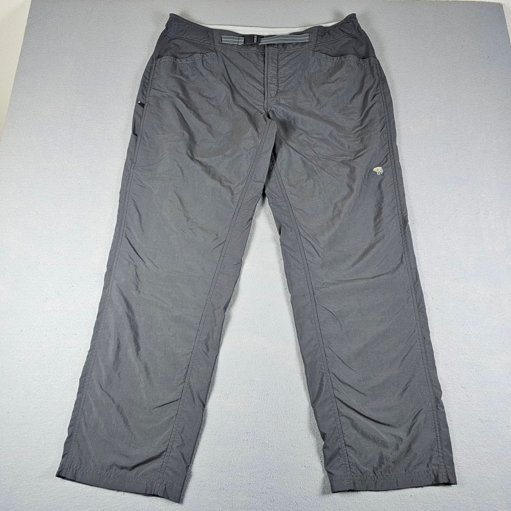 Mountain Hardwear Hiking Pants Womens 16/32 Gray Belted 100% Nylon Outdoors